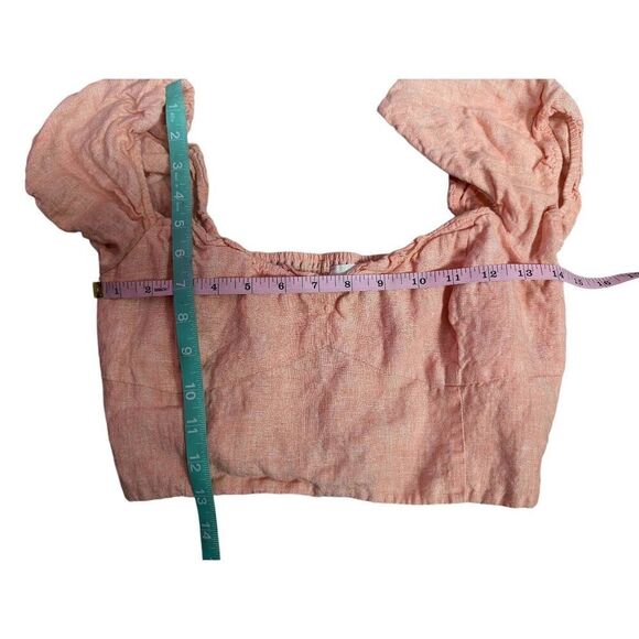 Aritzia Wilfred wander organic linen crop blouse Medium - Picture 3 of 6